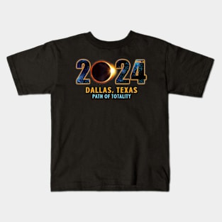 Dallas Texas Total Solar Eclipse 2024 Kids T-Shirt